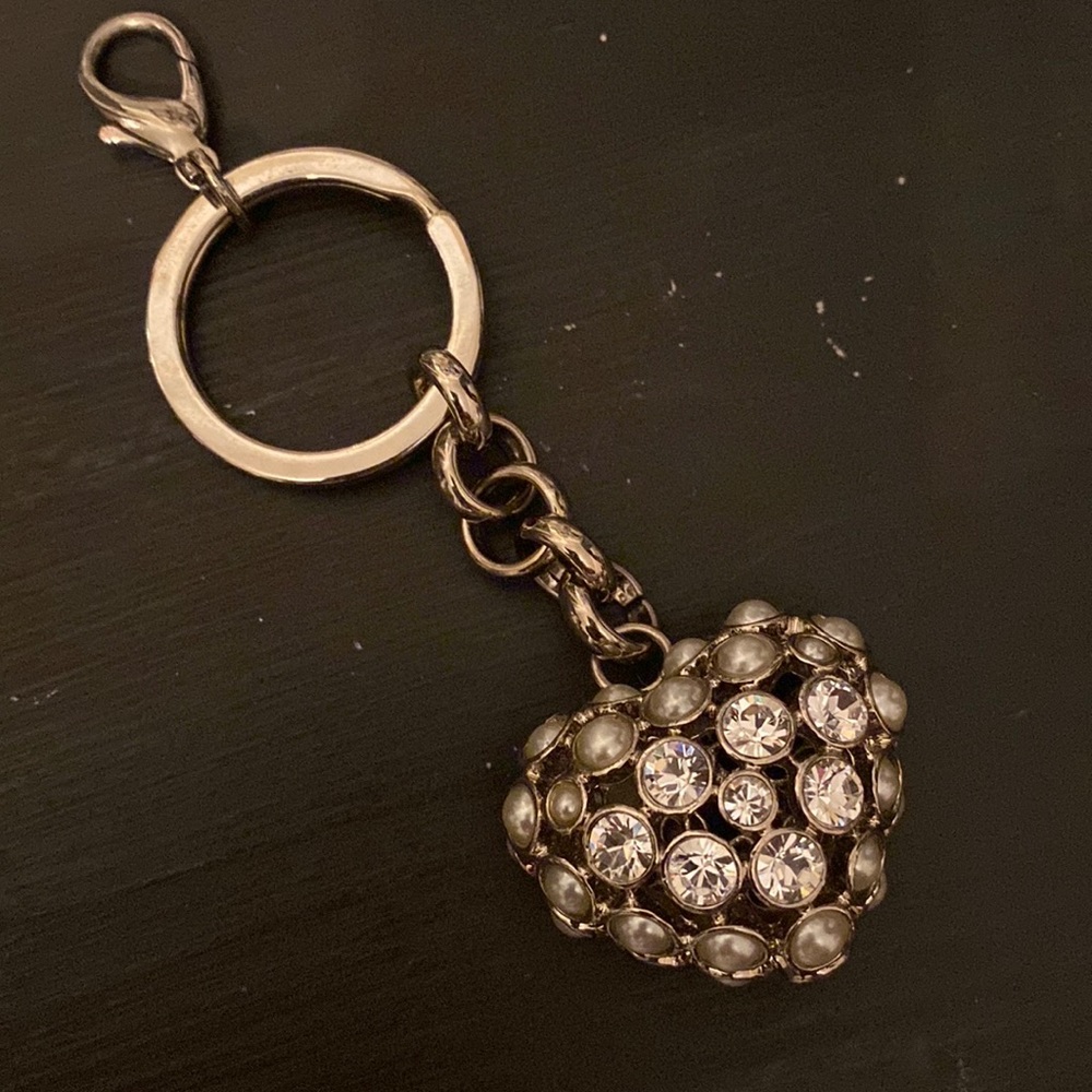 Argento SC Puffed heart crystal Keychain